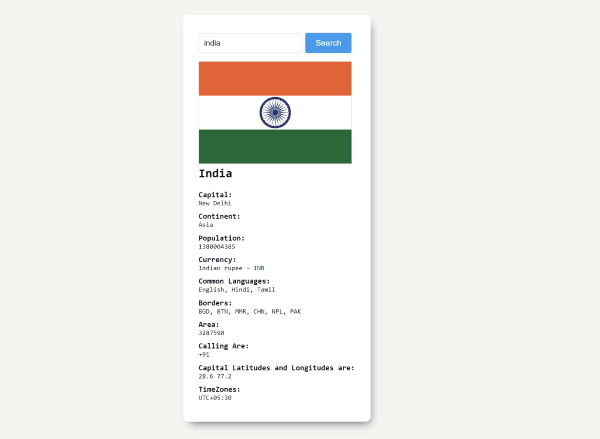 React application that provides Country Information